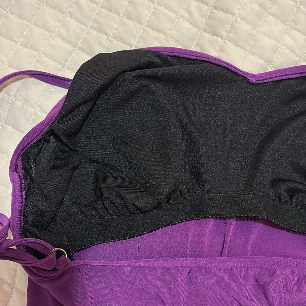 Magicsuit Justina Blouson Tankini Top in Amethyst Purple SZ 10 VGUC - Picture 5 of 8